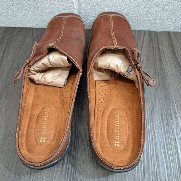 Naturalizer Brown Suede Leather Mules. Casual Slip On Clogs Women's Size 9M - Picture 2 of 7
